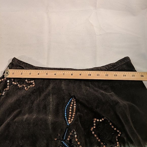 India It's a New Vision Embroidered Floral Butterfly Skirt Brown Teal Blue 10 - Picture 15 of 16